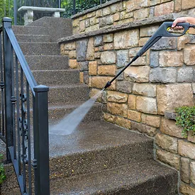 Pressure Washer on Stairs