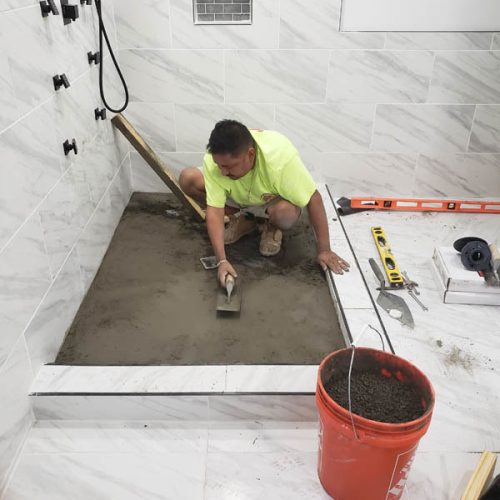 A man providing bathroom renovation services